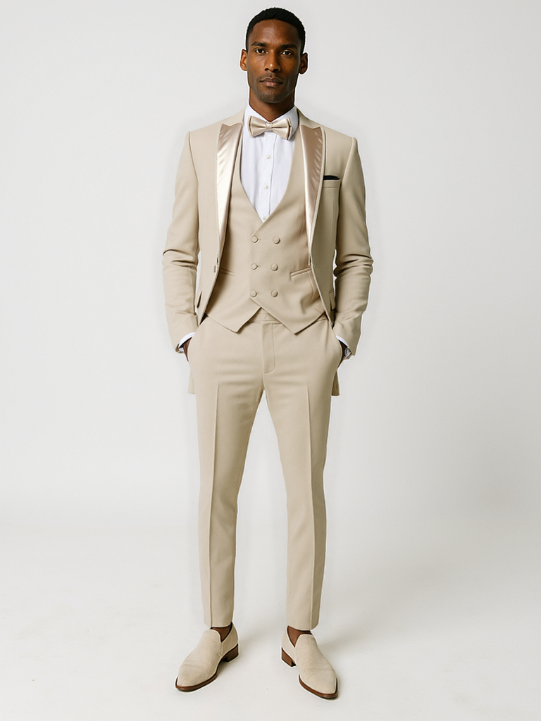 Beige Sandford Slim Fit Suit Jacket