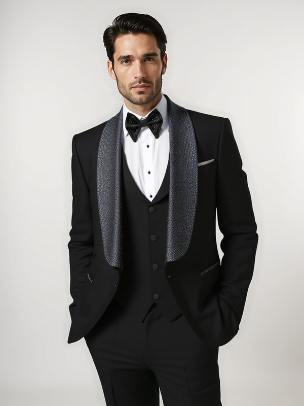 Black Belmont Slim Fit Suit Jacket