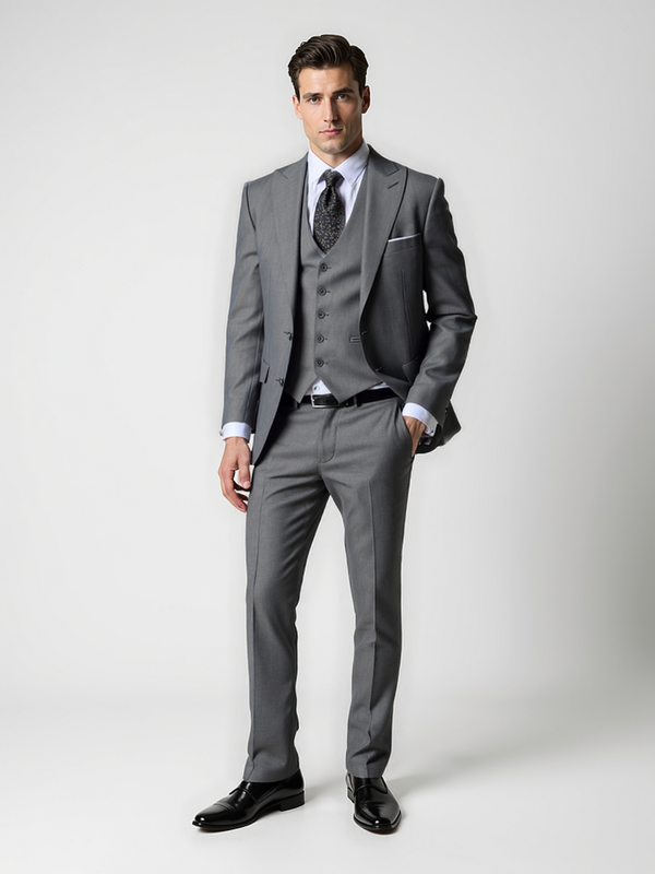 Grey Clairmont Regular Fit Wool Suit Jacket