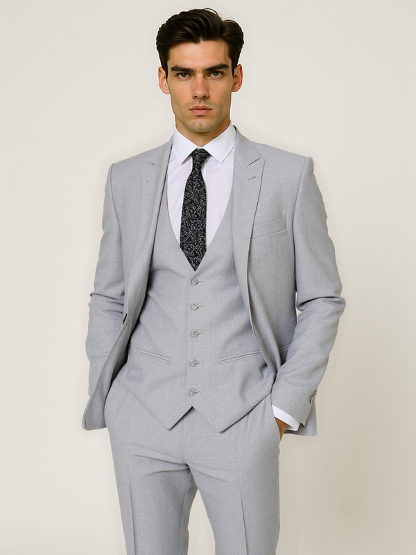 Grey Argent Slim Fit Suit Jacket