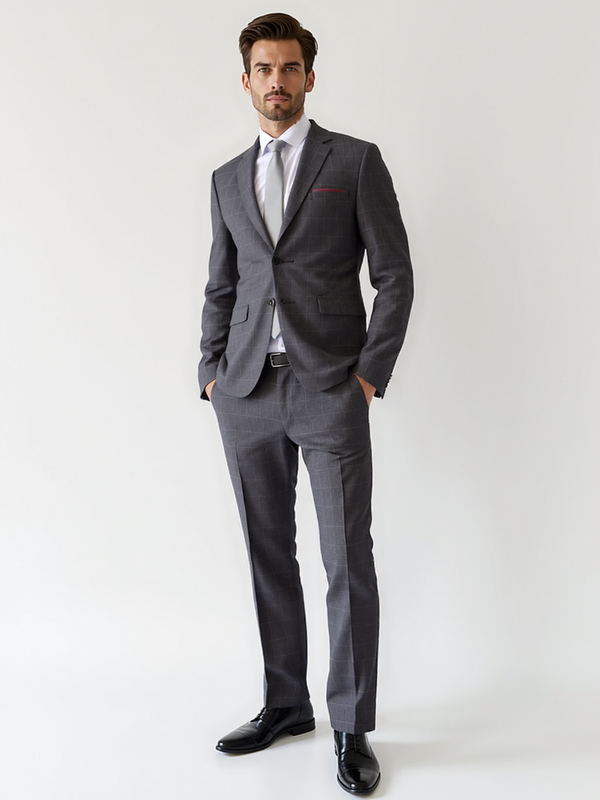 Grey Bexley Check Wool Jacket