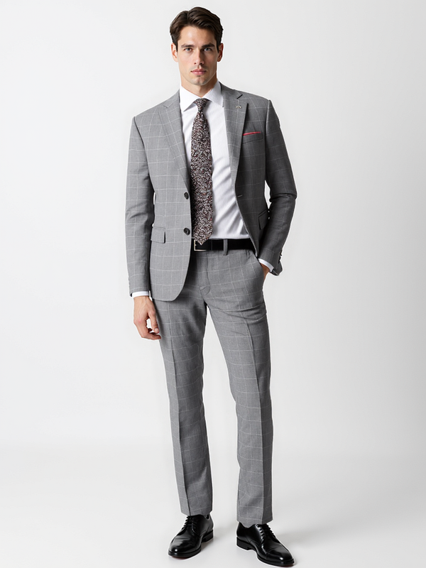 Light Grey Bexley Check Wool Jacket