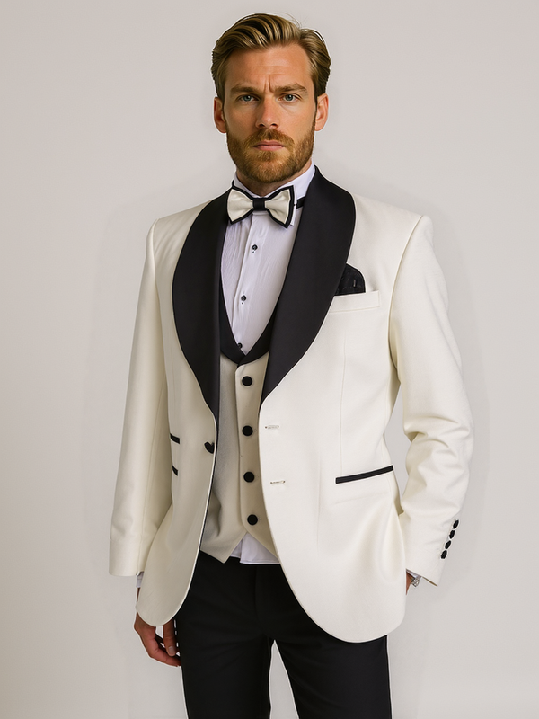 White Monte Claire Slim Fit Suit Jacket